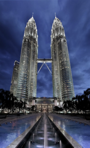 The Petronas Twin Towers in Kuala Lumpur, Malaysia