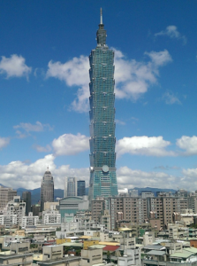 The Taipei 101 tower in Taipei, Taiwan