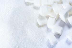 granulated sugar and sugar cubes