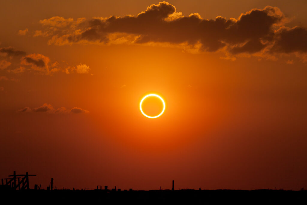 Photo of an annular solar eclipse.