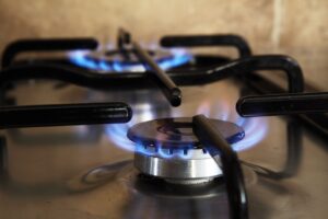 Image of a gas stovetop with two burners