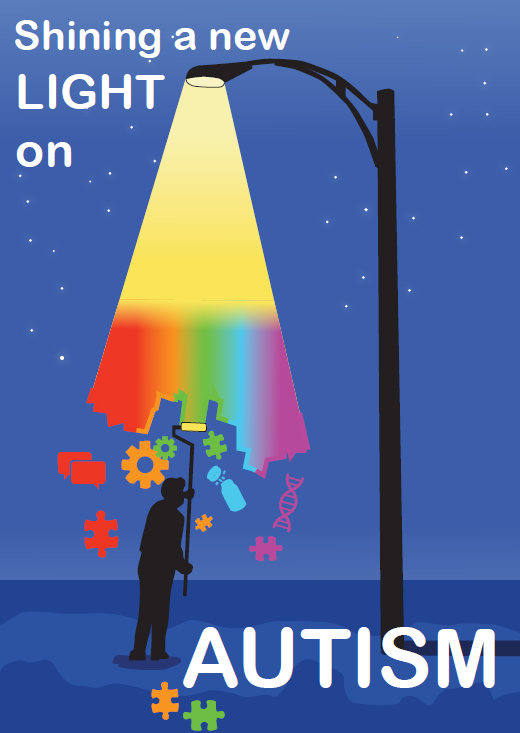 streetlight shining a colourful light spectrum on a person